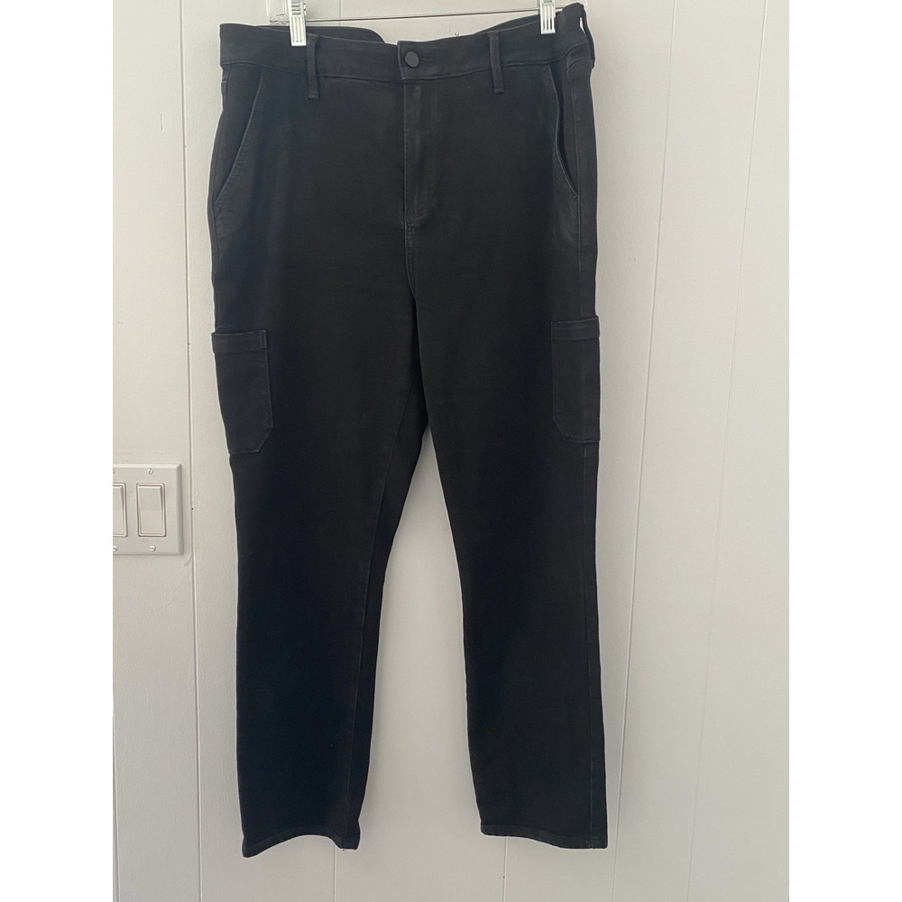 PAIGE Black High Rise Cargo Pants Size 32 Slim Straight Utility Crop